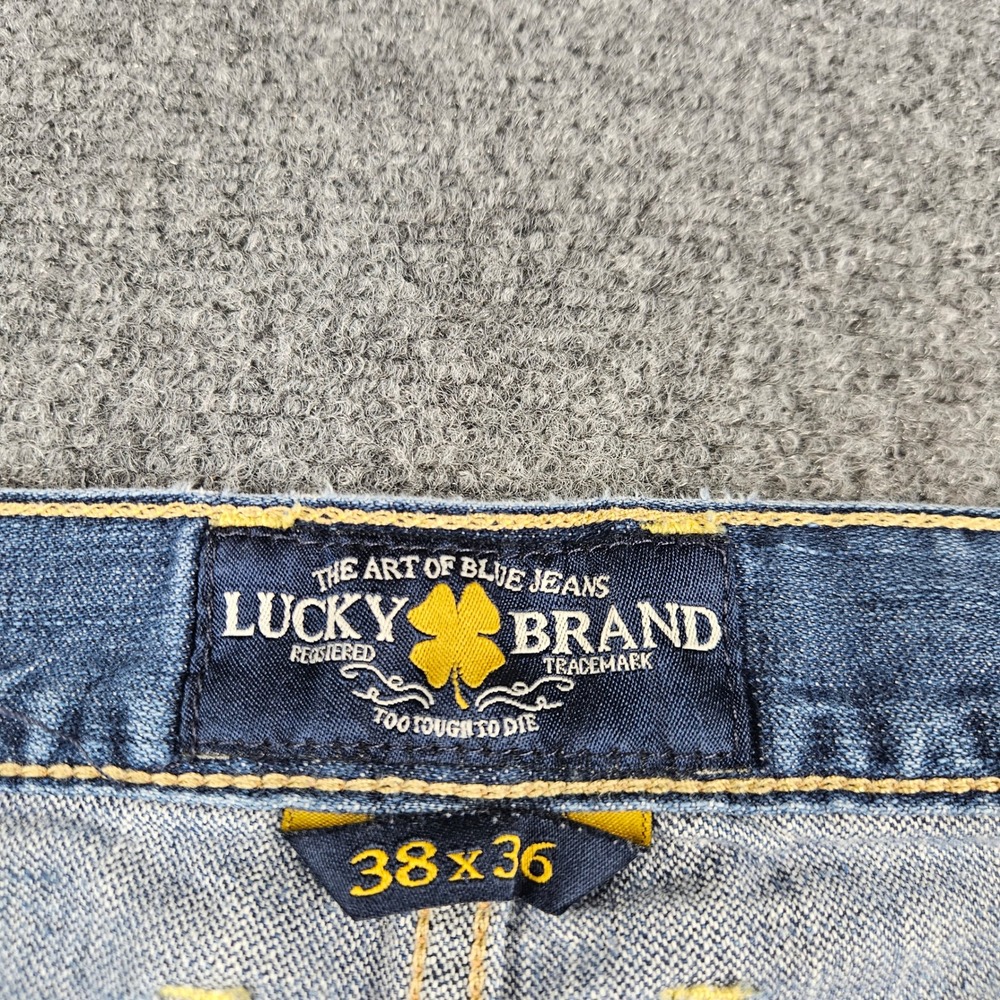 Lucky‎ Brand 329 Classic Straight Mens Blue Jeans 38x36 Medium Wash Denim - Picture 7 of 14